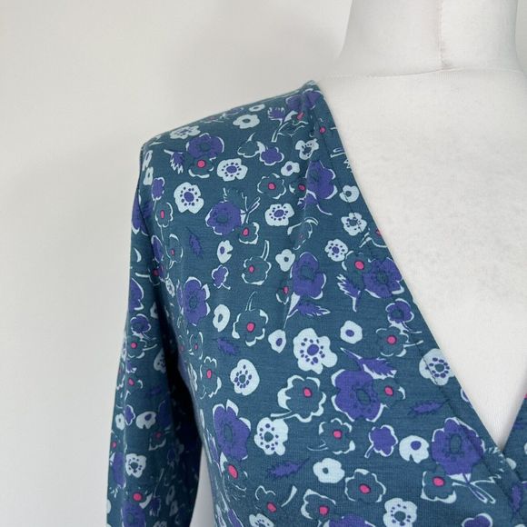 Kettlewell Floral Wrap Top Size S Teal Purple (suitable for summers) Jersey - Picture 3 of 8